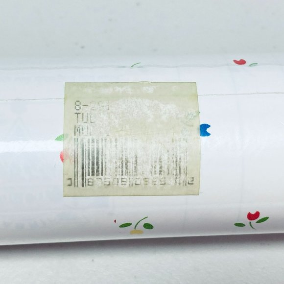 Vtg Magic Cover Draw Shelf Self-Adhesive Vinyl Liner 24'x 18" White W/ Tulips - Picture 5 of 6